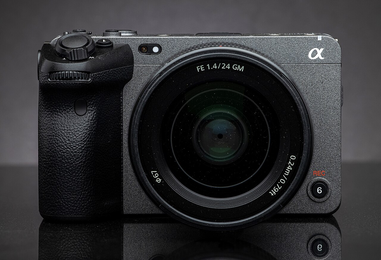 Sony FX3 cinema camera with a prime lens mounted