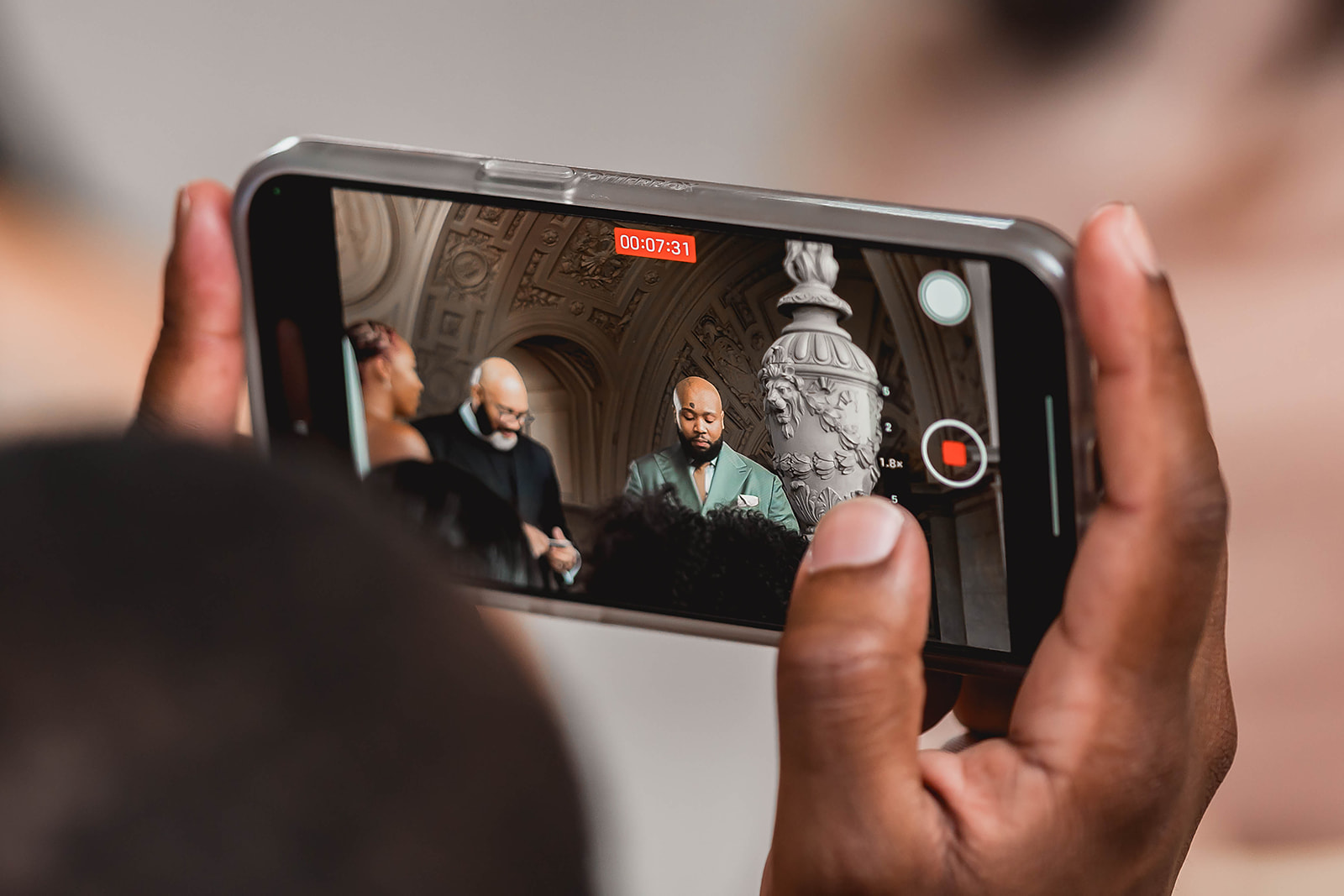 Guest phone recording ceremony behind the scenes